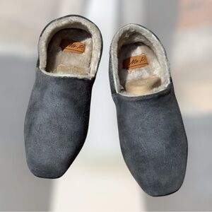 Mr. P.  Mens Mr P. Babouche Shearling-Lined Suede Slippers Size 45 US 11